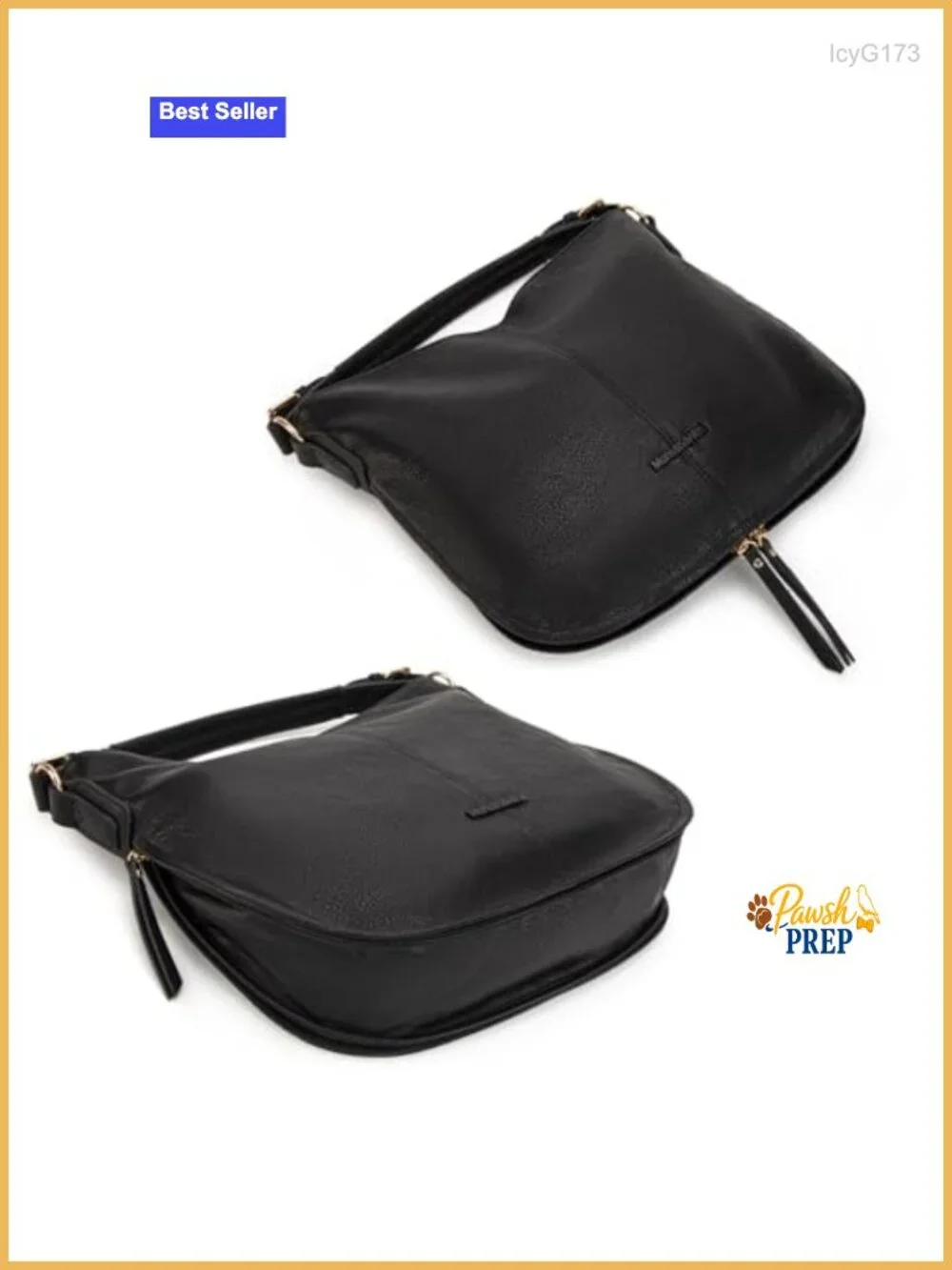 Vegan Leather Hobo Bag Shoulder Purse Handbag with Zipper Pockets